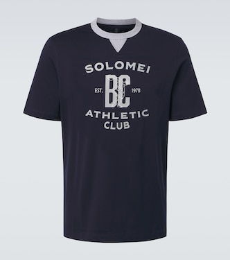 Printed cotton jersey T-shirt | Brunello Cucinelli