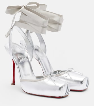 Salones destalonados Cassia 100 de piel metalizada | Christian Louboutin