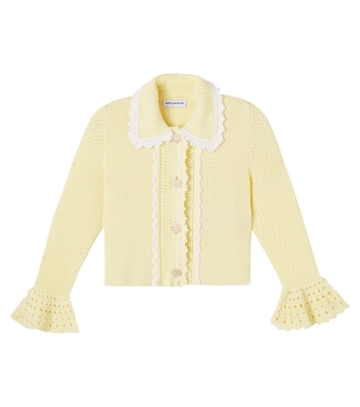 Crystal-embellished pointelle cardigan | Self-Portrait Kids