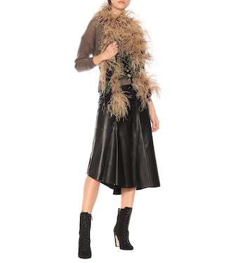 Feather, mohair and wool-blend scarf | Miu Miu