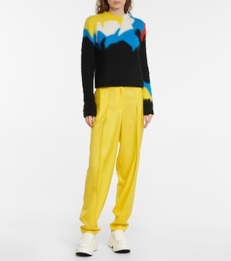 High-rise wool twill pants | Loewe