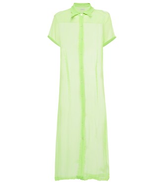 Semi-sheer silk maxi shirt dress | Dries Van Noten