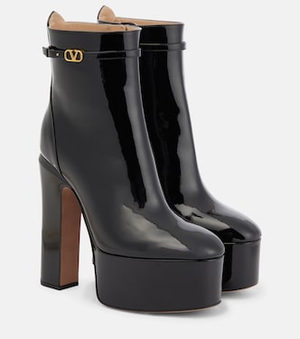 Tan-Go patent leather platform ankle boots | Valentino Garavani