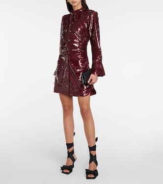 Sequined ruched shirt dress | Ganni