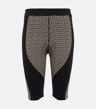 Monogram high-rise cycling shorts | Balmain