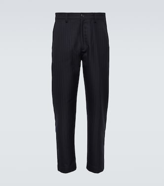 Pantaloni regular in misto lana a righe | Dries Van Noten