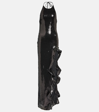 Ruffle-trimmed sequined gown | David Koma