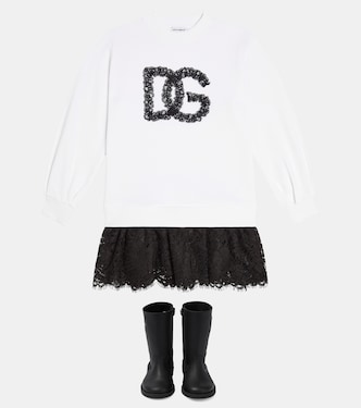 Logo leather knee-high boots | Dolce&Gabbana Kids