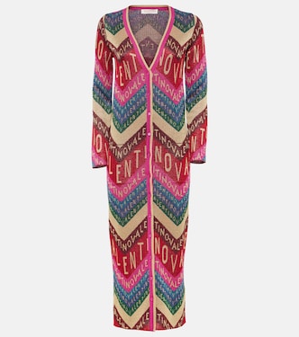 Vestido corto de jacquard con logo | Valentino