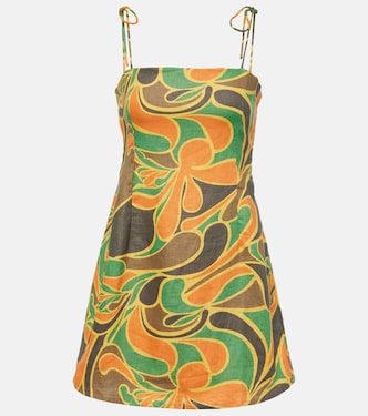 Vestido corto Ysla de lino estampado | Faithfull