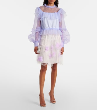 Top in organza con maniche a sbuffo | Susan Fang