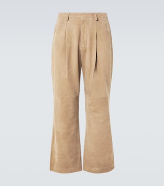 Weite Mid-Rise-Hose DC aus Veloursleder | Entire Studios