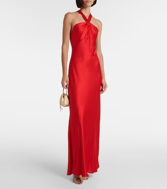 Losanna halterneck satin gown | Rixo