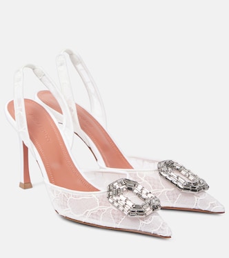 Pumps slingback Camelia 90 in pizzo | Amina Muaddi
