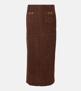 Midirock Edwina aus Veloursleder | Rixo