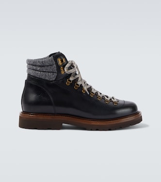 Leather lace-up boots | Brunello Cucinelli