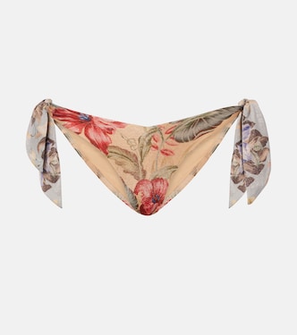 Coco bow-detail floral bikini bottoms | Zimmermann