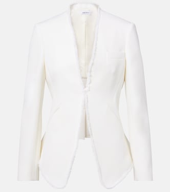 Frayed wool gabardine blazer | McQueen