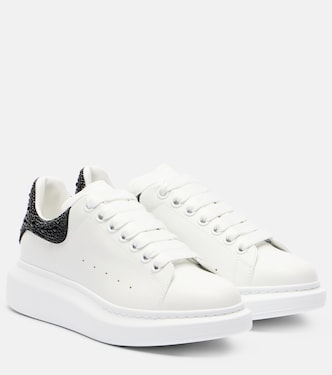 Oversized embellished leather sneakers | McQueen