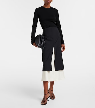 Layered wool and mohair midi skirt | Róhe