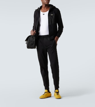 Technical cotton-blend slim pants | Prada