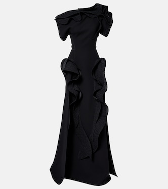 Synergies asymmetric ruffled gown  | Maticevski