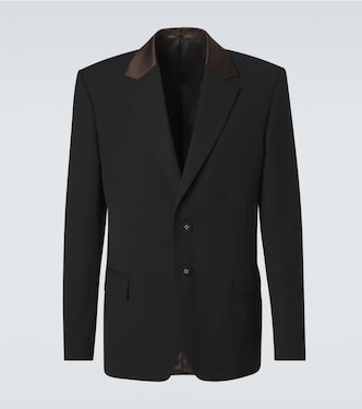 Blazer Alto en laine vierge et satin | Wales Bonner