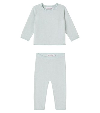 Loan striped cotton and cashmere sweater and pants set | Bonpoint