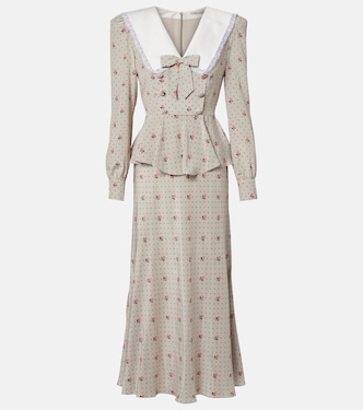 Floral polka-dot silk maxi dress | Alessandra Rich