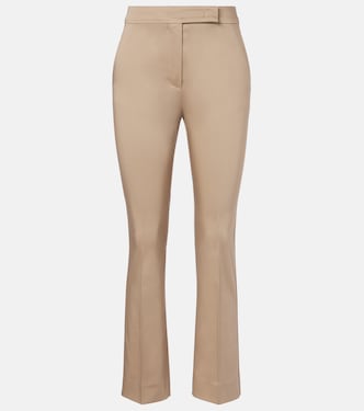 Cotton-blend cropped slim pants | Max Mara