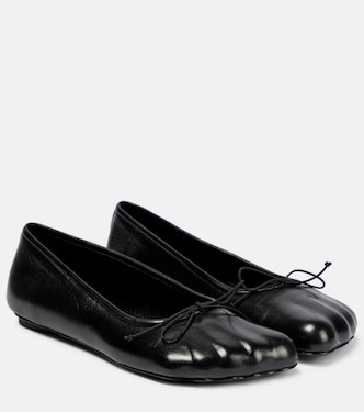 Bow-detail leather ballet flats | Balenciaga