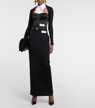x Kim - Top in raso con scollo bardot | Dolce&Gabbana