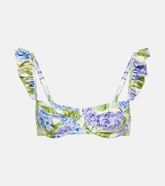 Top de bikini Kiwi Hortensia floral | Agua by Agua Bendita