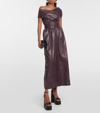 Corfu off-shoulder leather maxi dress | Altuzarra