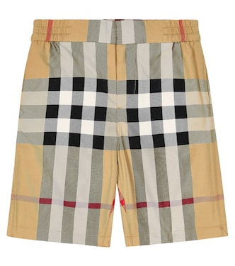 Checked cotton shorts | Burberry Kids