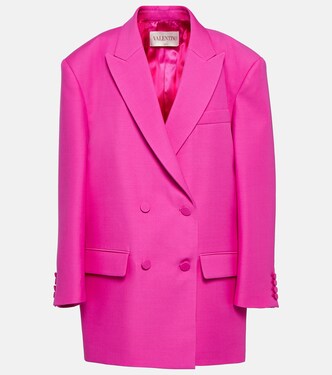 Double-breasted wool and silk blazer | Valentino