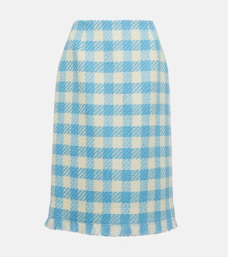 Falda midi de lana a cuadros | Oscar de la Renta