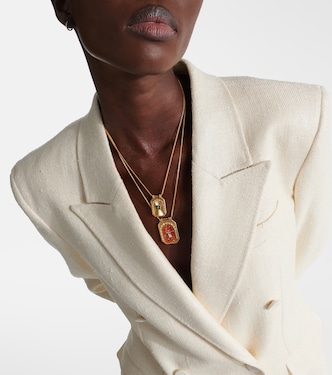 Collier Clover en or 18 ct, émail et diamants | Marie Lichtenberg