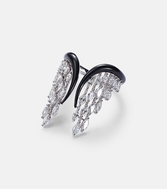 Ring Angel Wings aus 18kt Weißgold mit Emaille und Diamanten | Kamyen