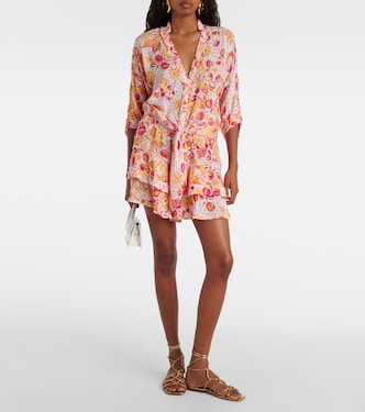 Minifalda floral fruncida | Poupette St Barth
