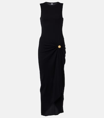 Pebble gathered cotton-blend midi dress | Loewe
