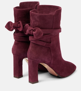 Stivaletti Very Bow Tie 85 in suede | Aquazzura
