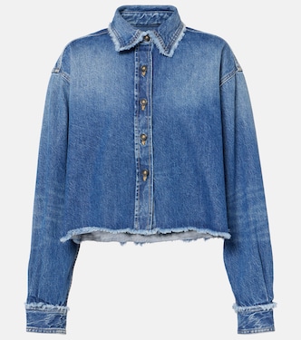 Camicia di jeans cropped con frange | Alanui