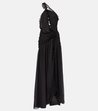 Ruffled halterneck silk maxi dress | Blumarine