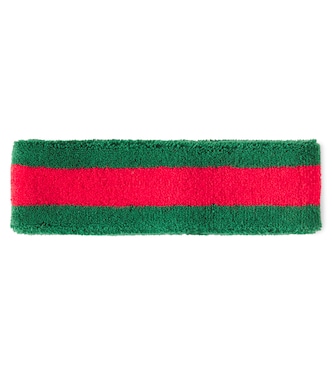 Web Stripe cotton-blend terry headband | Gucci Kids
