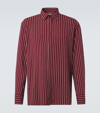 Tie-neck striped shirt | Saint Laurent