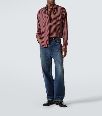 Camicia a righe con fiocco | Saint Laurent