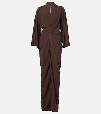 Abito lungo a portafoglio in raso | Rick Owens