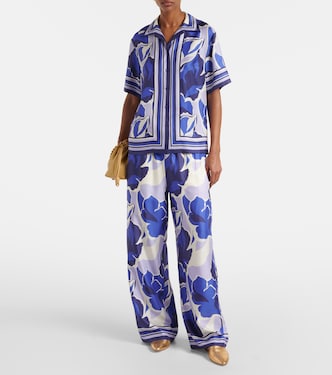 Camicia Paros in seta con stampa | Rebecca Vallance
