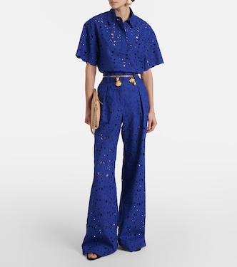 Camicia Zaffre in sangallo di cotone | Rebecca Vallance